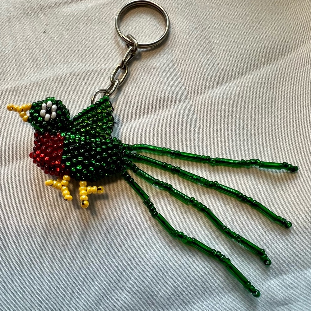 Colorful Beaded Bird Quetzal a Sacred symbol South/Central America (Mayan/Astecs